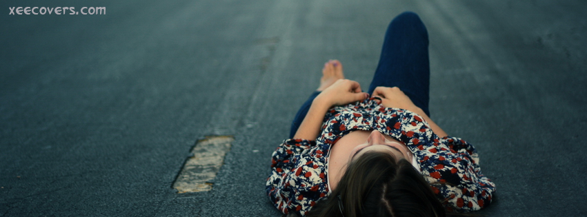 A Girl Posing On The Road facebook cover photo hd