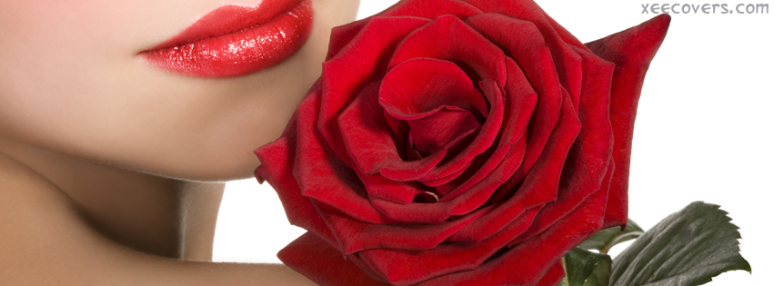 Beautiful Lips With Beautiful Rose FB Cover Photo HD