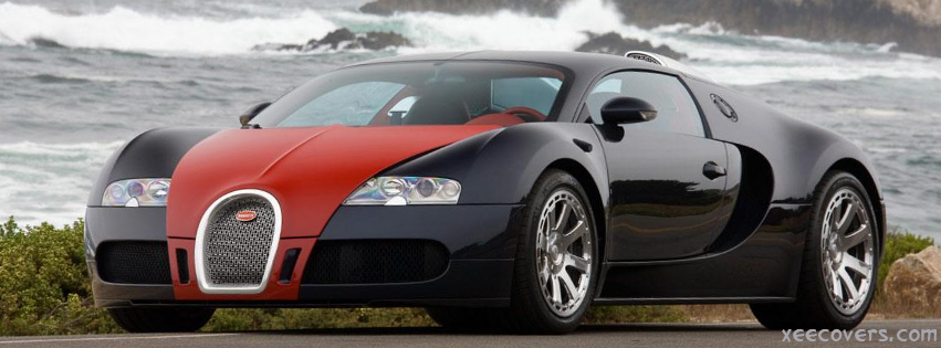 Bugatti Veyron Black & Red facebook cover photo hd