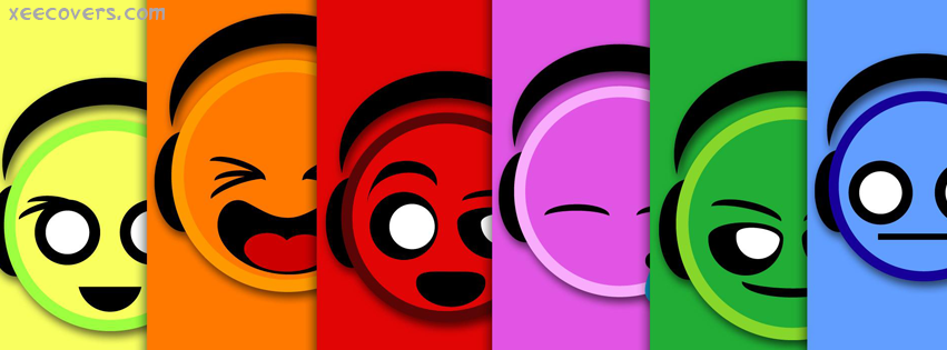 Colorful Emoticons FB Cover Photo HD