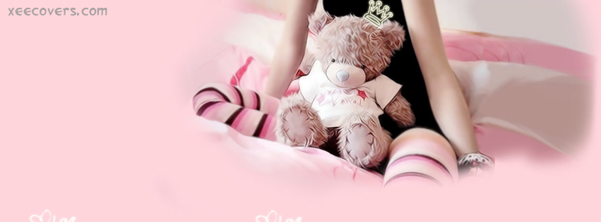 Girl Sitting Lonely With Her Teddy Bear FB Cover Photo HD