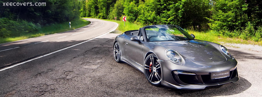 Grey Car On Road Side facebook cover photo hd