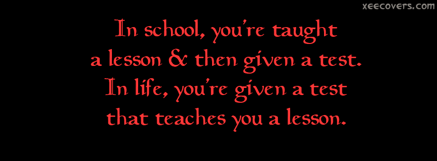 Life Is A Lesson facebook cover photo hd