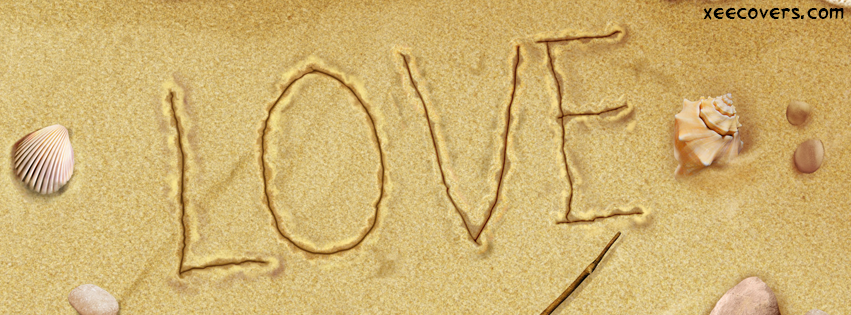 Love Written On Sand facebook cover photo hd