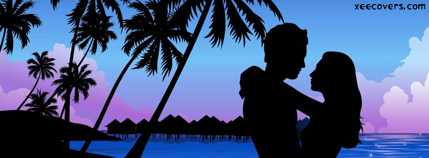 Lovers On Beach facebook cover photo hd