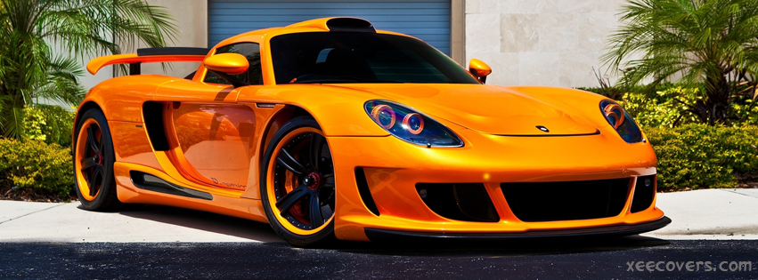 Yellow Sports Car facebook cover photo hd