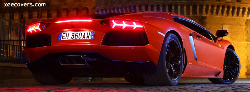 Lamborghini Aventador Back Light facebook cover photo hd