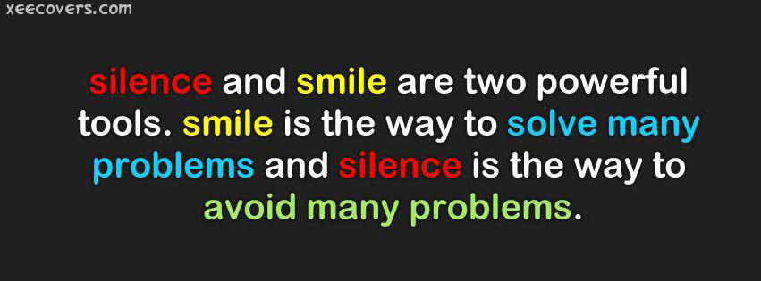 Silence And Smile Are Two Powerful Tool FB Cover Photo HD